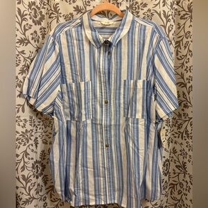 Terra & Sky Blue and White Striped Casual Shirt